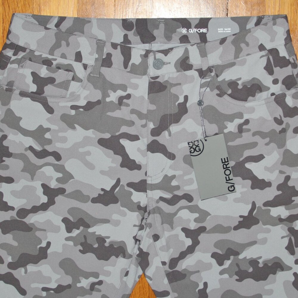 G/Fore 5 Pocket Golf Trouser Pants Mens 34x32 Grey Camo Stretch - Picture 4 of 8